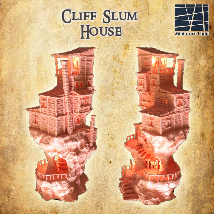Cliff Slum House - Tabletop Terrain - 28 MM image
