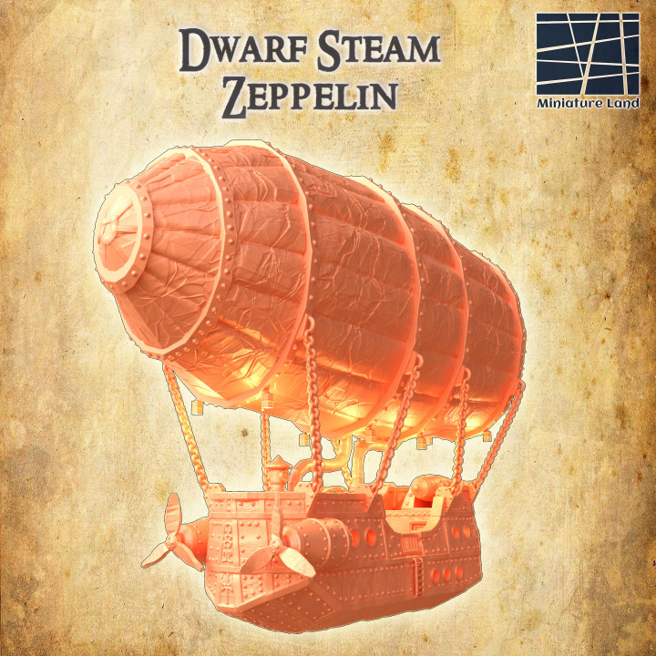 Dwarf Steam Zeppelin - Tabletop Terrain - 28 MM