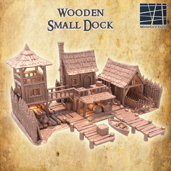 Small Wooden Dock - Tabletop Terrain - 28 MM image