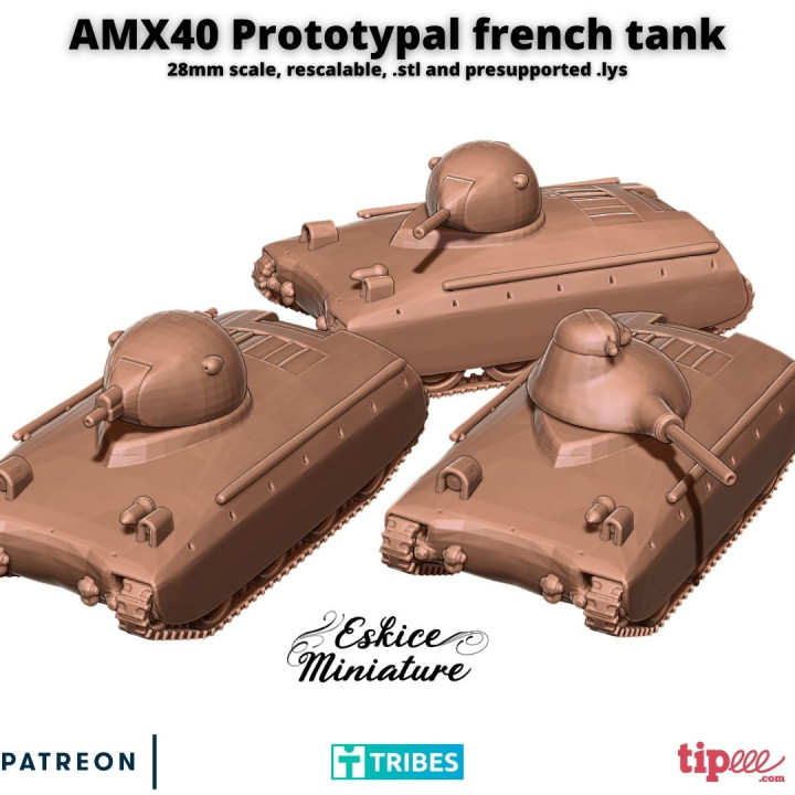 AMX40 Prototypal french tank - 28mm image