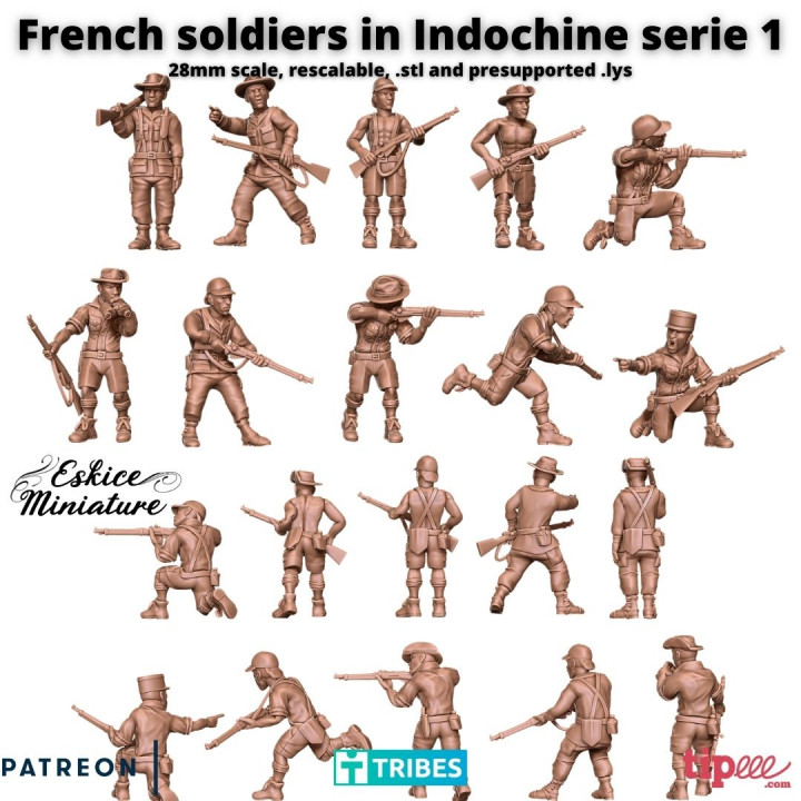French soldiers in Indochine serie 1 - 28mm image
