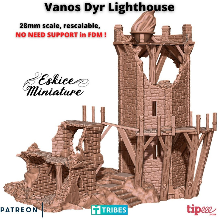 Lighthouse of Vanos Dyr - Medfan scenery 28mm NO NEED SUPPORT image