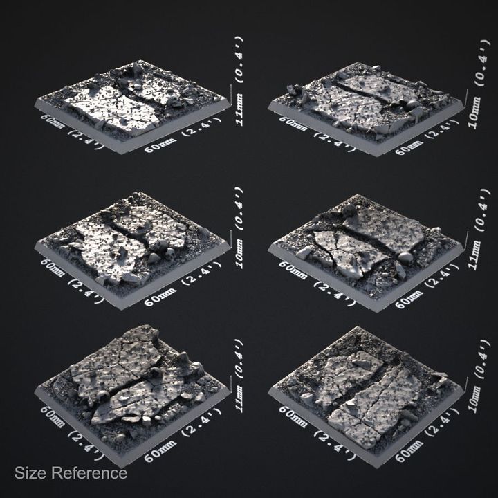 Cracked Earth 60mm x 60mm Square Bases