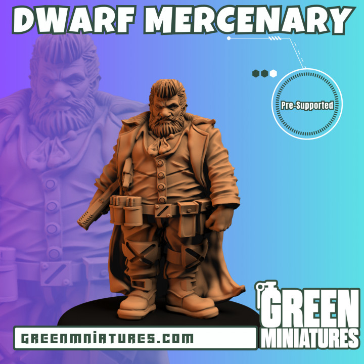 Dwarf Mercenary- Cyberpunk image