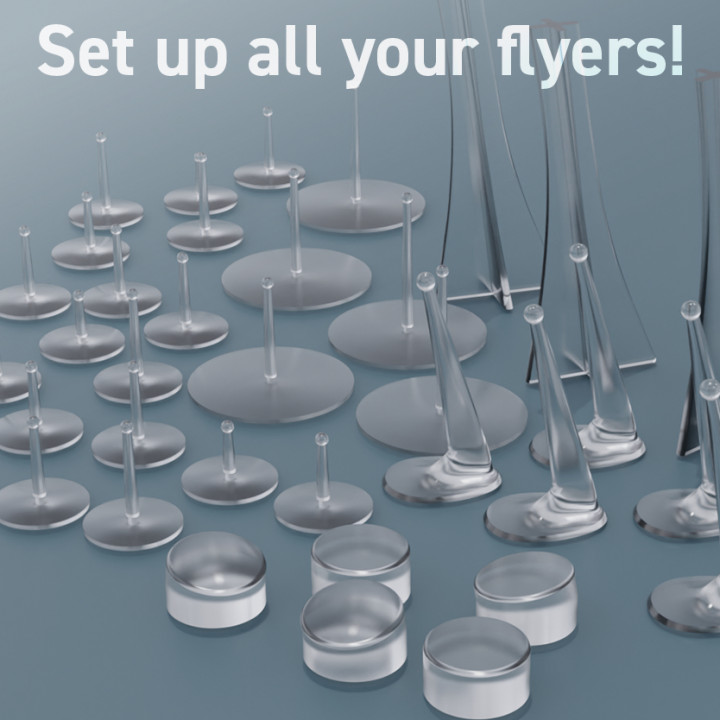 Wargaming flyer stands and bases set all sizes | 32mm 60mm and more! image