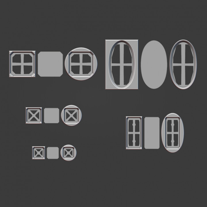 Convertible square-round bases set 5 sizes | seamless 20mm square to 25mm round and more! image