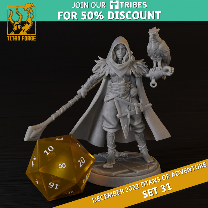 Human Female Sorcerer - RPG Hero Character D&D 5e - Titans of Adventure Set 31 image