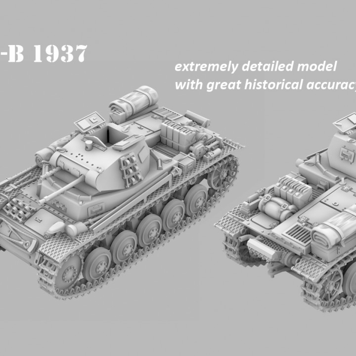 Panzer II B 1937- great historical accuracy and optional stowage, 3 different variation in this pack image