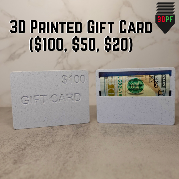 3D Printed Gift Card ($100, $50, $20) image
