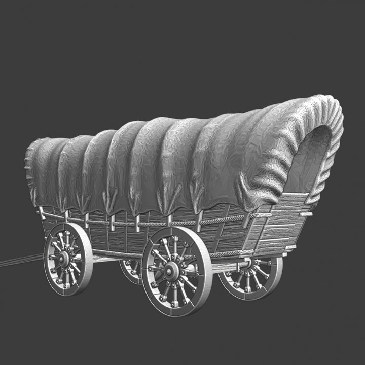 Medieval large covered wagon image
