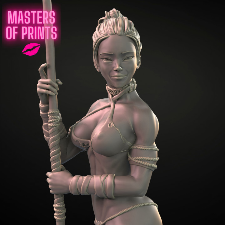TRIBAL GIRL - AISHA - SFW AND NSFW - EROTIC MINIATURE 75 MM SCALE