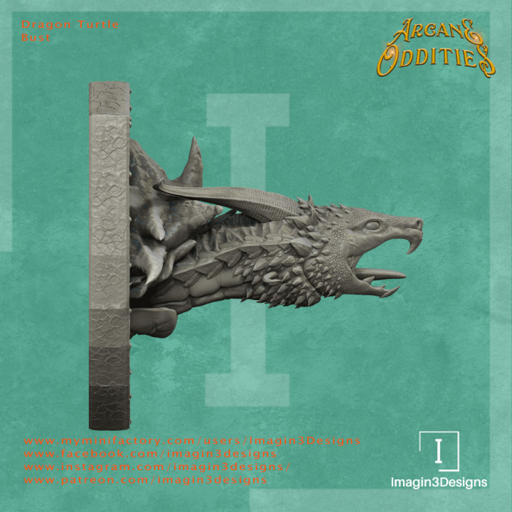 Pre-Supported Dragon Turtle Bust