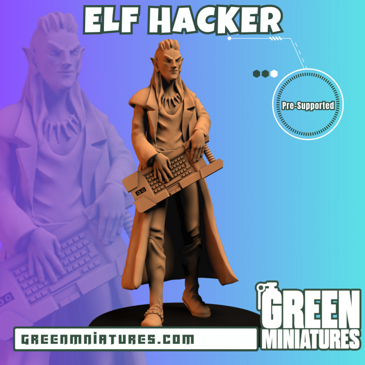 Elf Hacker- Cyberpunk image