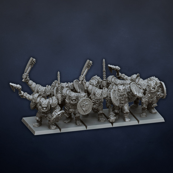 3D Printable Veteran Orcs by Dragon's Lake Miniaturas