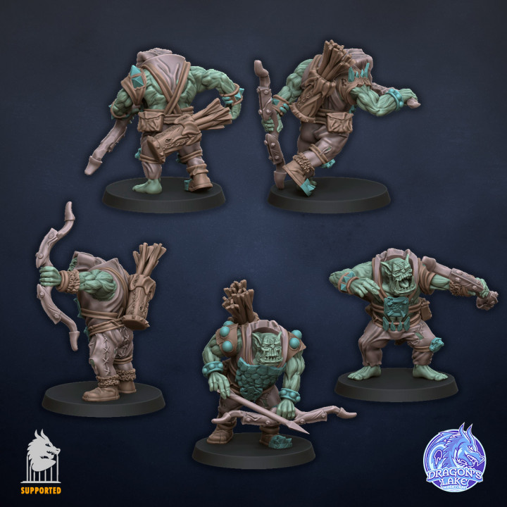 3D Printable Orc Archers By Dragon S Lake Miniaturas 720X720 Mymini