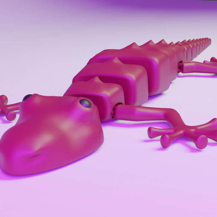 Arculated lizzard desktop fidget pet for 3D print