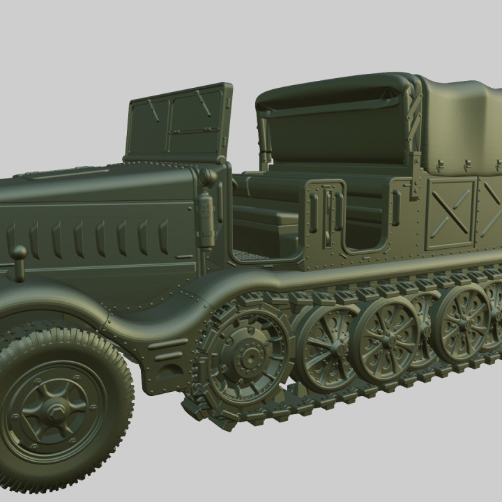 3D Printable Half-track Artillery Tractor Sd.Kfz.9 - Famo +