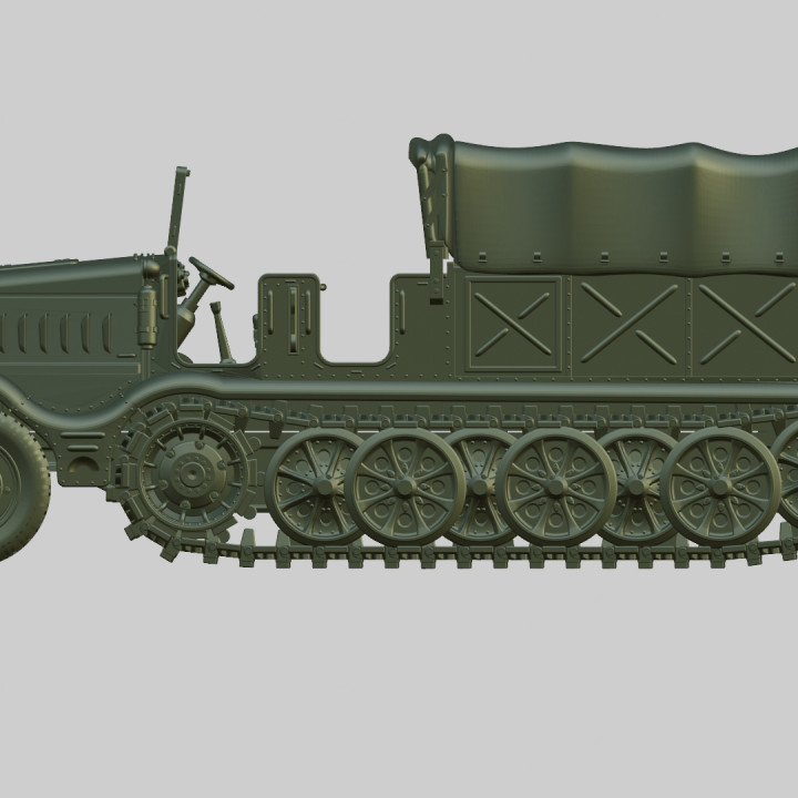 3D Printable Half-track Artillery Tractor Sd.Kfz.9 - Famo +