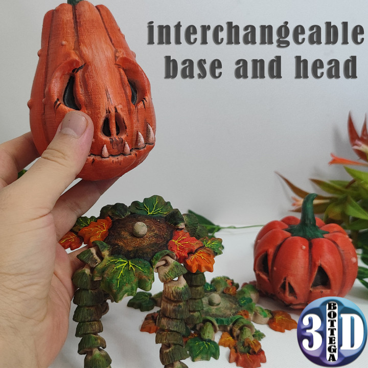 Jack-o'-lanterns, set of 3 pumpkins for Halloween, articulated, interchangeable