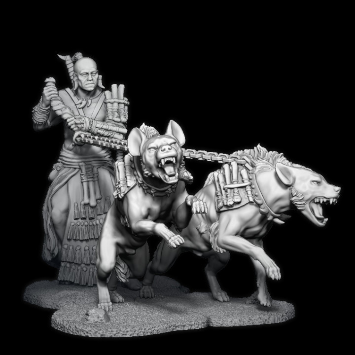 Hyenaman warrior with pet Hyena. (Pre-Supported) image