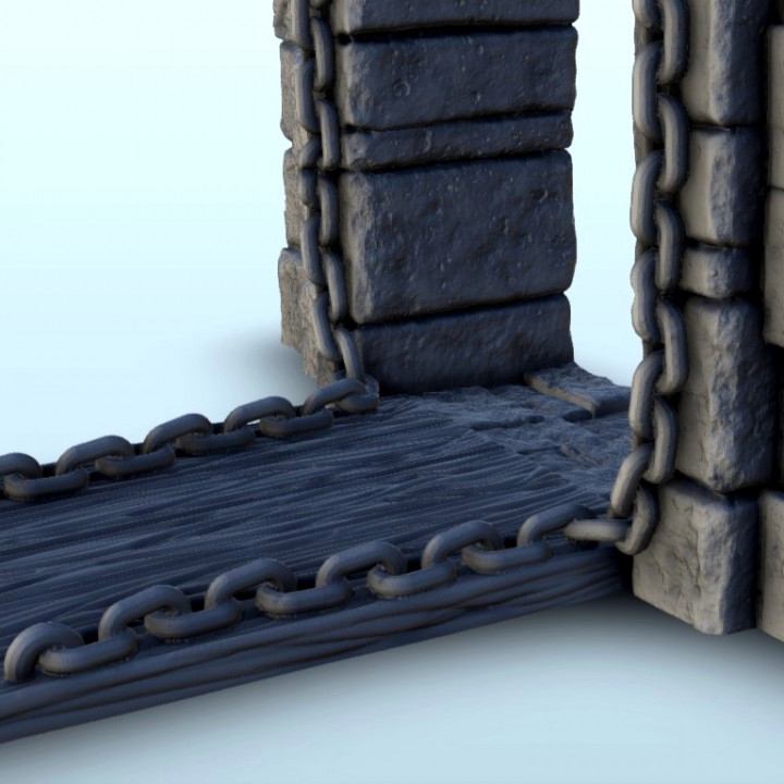 Medieval gates with chains - Medieval Fantasy Magic Feudal Old Archaic Saga 28mm 15mm image