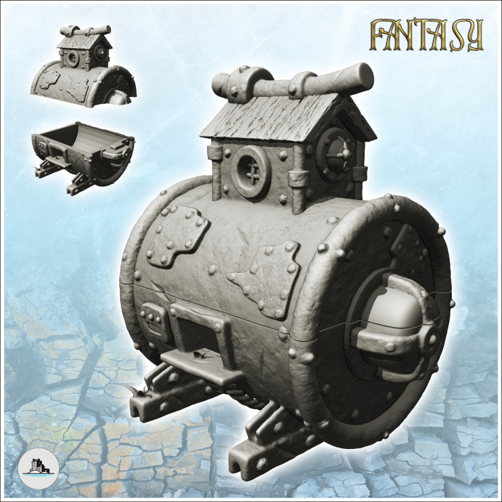Steampunk house with vat shape with story window (5) - Future Sci-Fi SF Post apocalyptic Tabletop Scifi Wargaming Planetary exploration RPG Terrain image