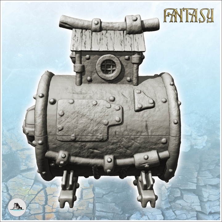 Steampunk house with vat shape with story window (5) - Future Sci-Fi SF Post apocalyptic Tabletop Scifi Wargaming Planetary exploration RPG Terrain image