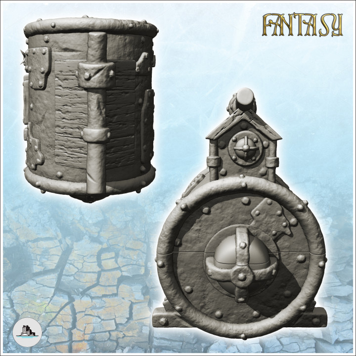 Steampunk house with vat shape with story window (5) - Future Sci-Fi SF Post apocalyptic Tabletop Scifi Wargaming Planetary exploration RPG Terrain image