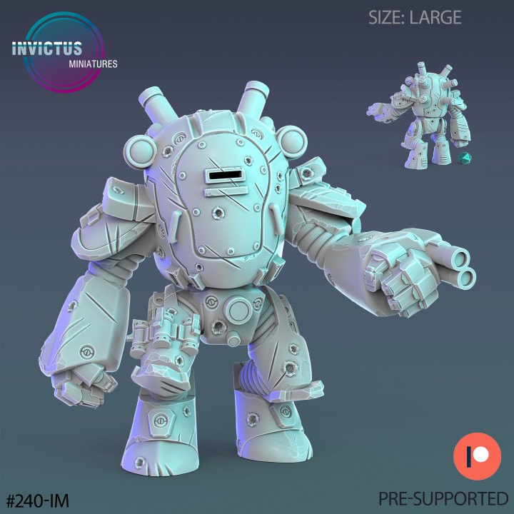 Plague Annihilator Mech / Skeleton Soldier / Exoskelet Warrior / Space War Construct / Steampunk Battle Robot / Invasion Army / Cyberpunk Droid / Sci-Fi Encounter image