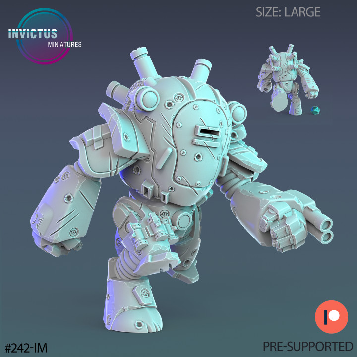 Plague Annihilator Mech Running / Skeleton Soldier / Exoskelet Warrior / Space War Construct / Steampunk Battle Robot / Invasion Army / Cyberpunk Droid / Sci-Fi Encounter image