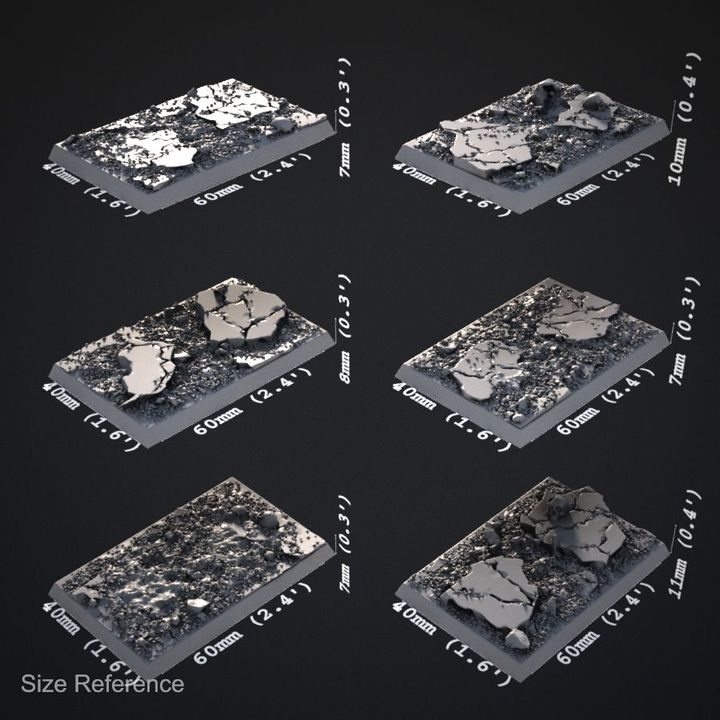 Cracked Earth 40mm x 60mm Square Bases