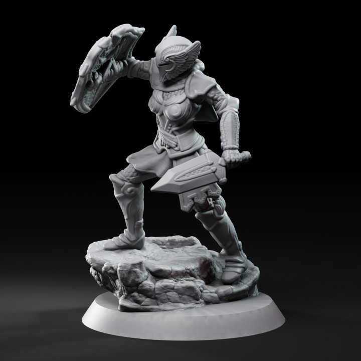 Elysia armored Knight (action pose) 32 mm Model (pre-supported)