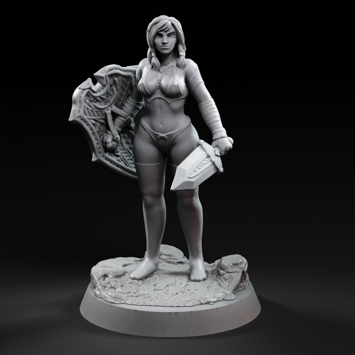 Elysia armored Knight (2nd outfit) 32 mm Model (pre-supported)