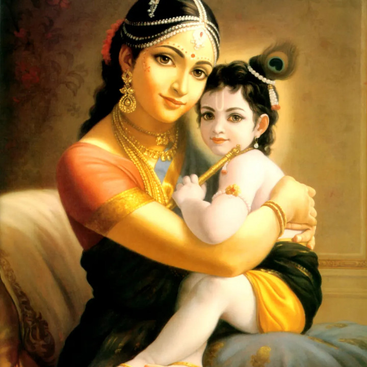Baby Krishna with Mother Yashoda -[Easy to Print Filament Painting] image