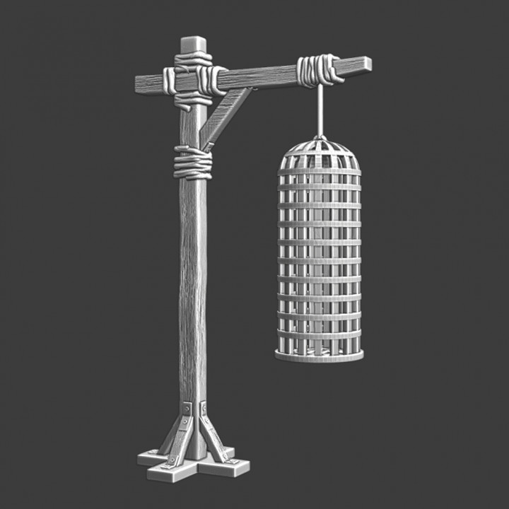 Medieval hanging cage- prison model image
