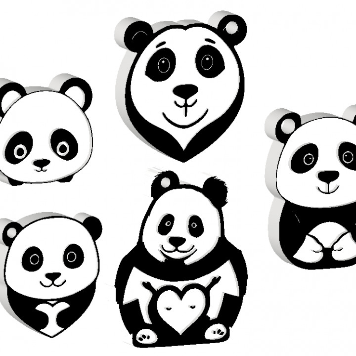 Panda Keychain Bundle Set / EARRING / NECKLACE image