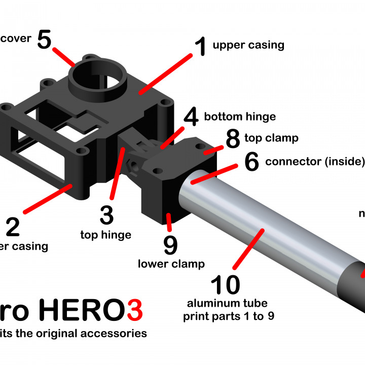 Non-hermetic protective case for the GoPro HERO3 sports camera. image