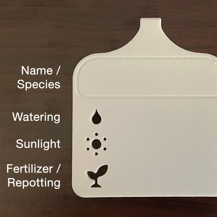 Houseplant write-on care tag image