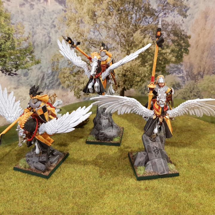 3D Print of Gallia Knights on Pegasus - Highlands Miniatures by ...