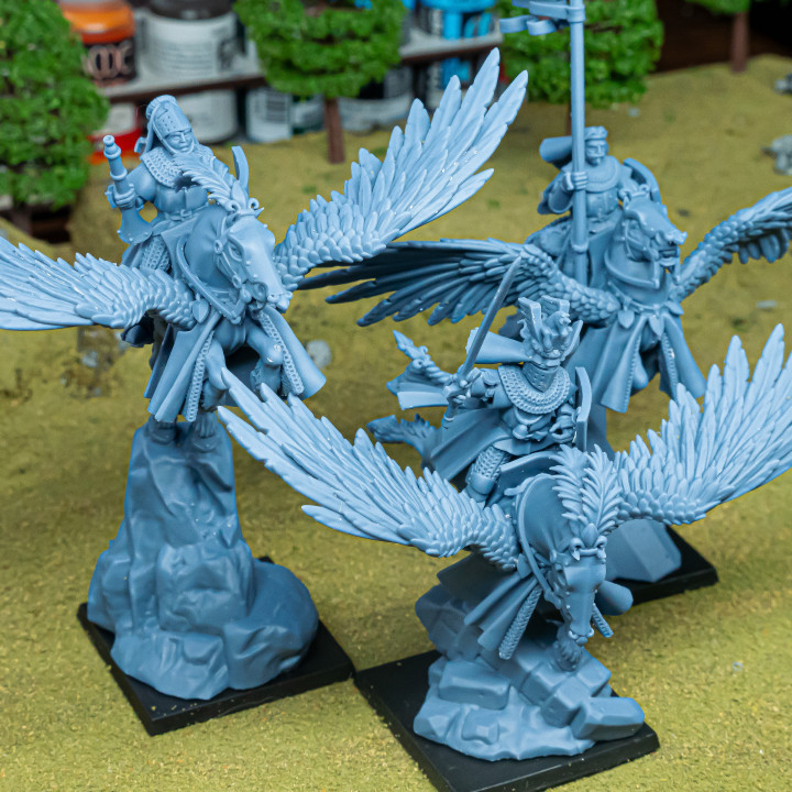 Gallia Knigths on Pegasus - Highlands Miniatures image