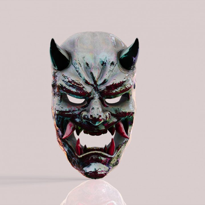 Oni Demon Mask, Wearable traditional Japanese demon Mask image