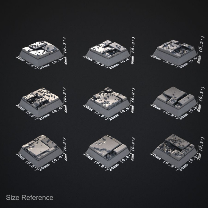 Broken Tiles 20x20mm Square Bases