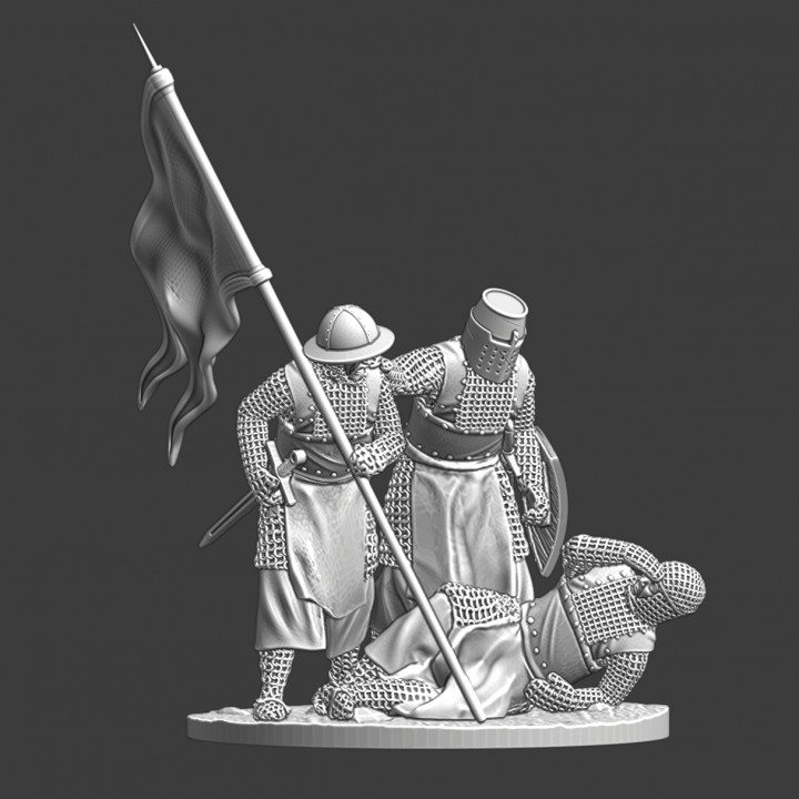 Medieval diorama - Wounded brother knight image