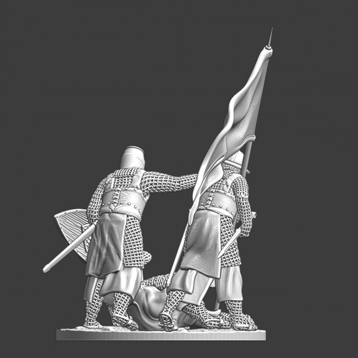 Medieval diorama - Wounded brother knight image