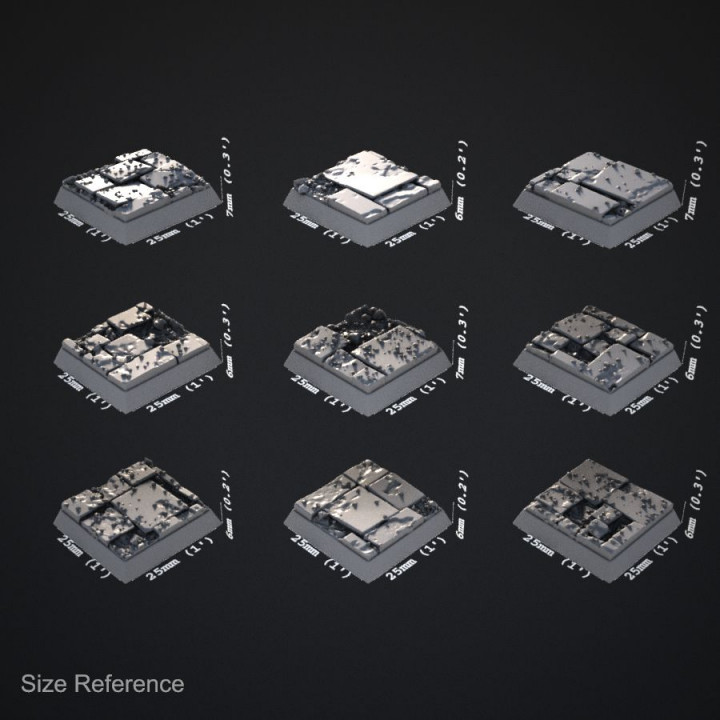 Broken Tiles 25x25mm Square Bases