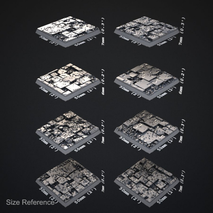 Broken Tiles 50x50mm Square Bases