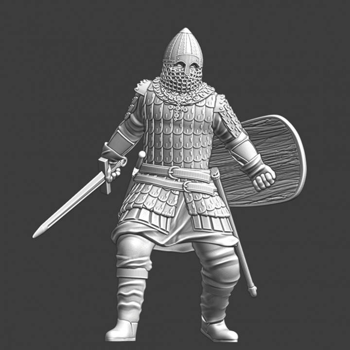 Medieval Kievan Rus warrior - shield and sword image