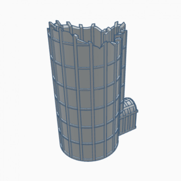 Modern Ruined Grain Silo MR023