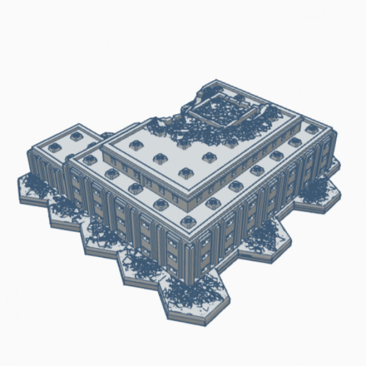 Modern Ruined Manufacturing Plant with Hex Base MRHB029