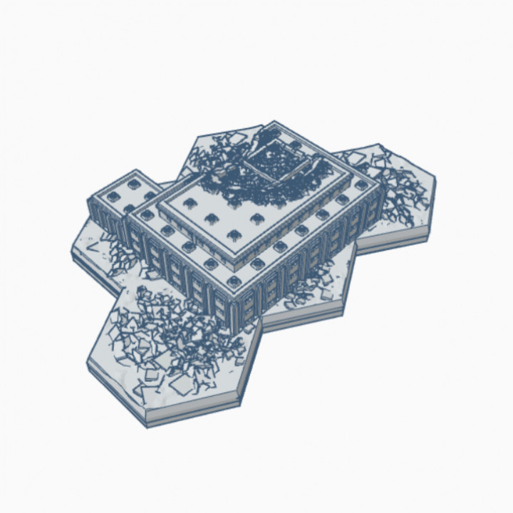 Modern Ruined Manufacturing Plant Hex Map Scale HMSMR029